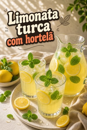 Limonata Turca Fácil com Hortelã — Refrescante e Caseira