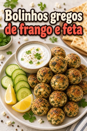 Bites de Frango Grego e Feta: Snacks Proteicos Deliciosos