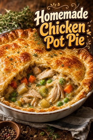 Classic Homemade Chicken Pot Pie with Flaky Crust