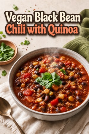 Vegan Black Bean Chili with Quinoa