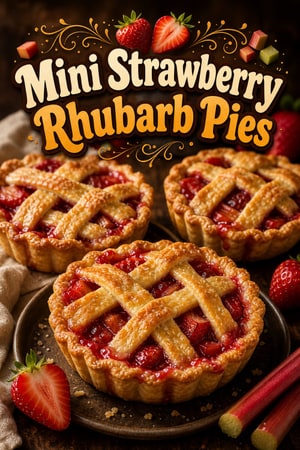 Classic Mini Strawberry Rhubarb Pies with Flaky Crust