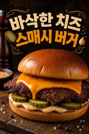 집에서 빠르게 만드는 고열 스매시 버거: 바삭한 가장자리와 치즈가 녹는 육즙 가득 간단 레시피