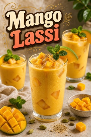 Orzeźwiające kremowe Mango Lassi z kardamonem i miodem