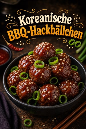 Klebrige Koreanische BBQ-Hackbällchen mit Gochujang-Glasur