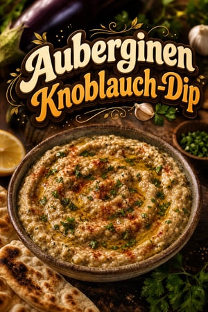 Gerösteter Auberginen-Knoblauch-Dip mit frischen Kräutern