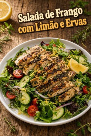 Salada de Frango Grelhado com Limão e Ervas Aromáticas