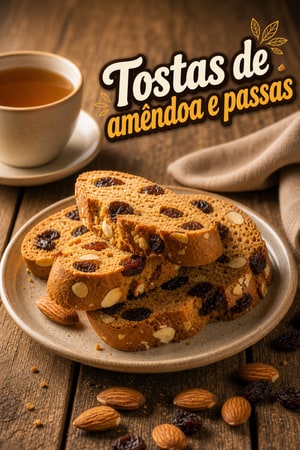Rusks de Amêndoa e Passas: Biscoitos Crocantes para Chá