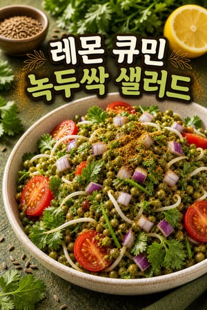 상큼한 레몬 큐민 녹두싹 샐러드: 아삭하고 고소한 건강식