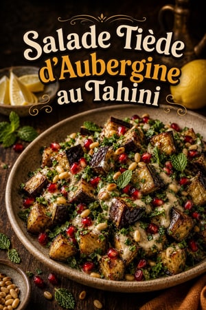 Salade d'Aubergine Chaude au Tahini et Herbes Fraîches
