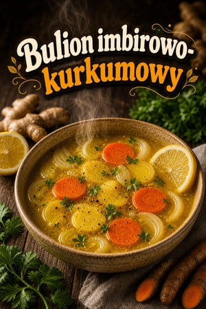Przeciwzapalny bulion imbirowo-kurkumowy z cytryną