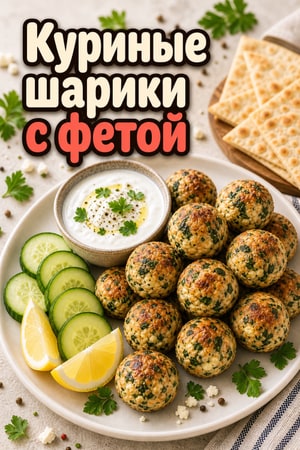 Греческие куриные шарики с фетой: белковый перекус