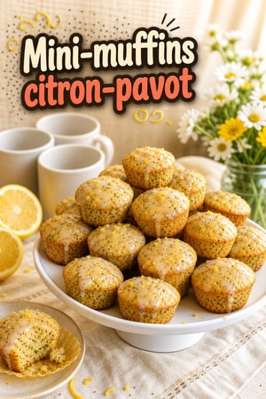 Mini-muffins au citron et pavot givrés : la douceur du dimanche