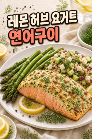 레몬 허브 그릭 요거트 연어 구이: 촉촉하고 상큼한 지중해식 레시피