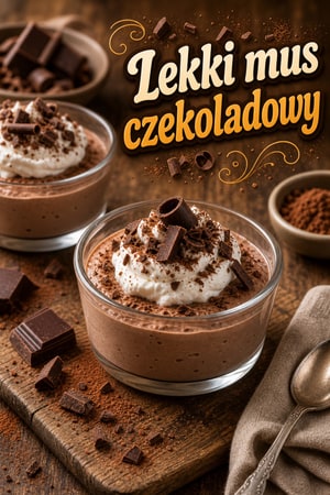 Klasyczny lekki mus czekoladowy — puszysty i elegancki