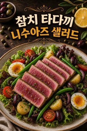참치 타다끼를 곁들인 클래식 프랑스식 니수아즈 샐러드 만들기: 지중해의 풍미