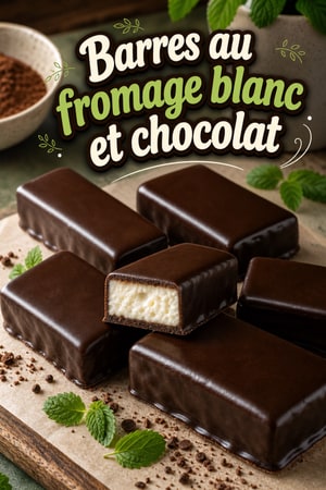 Barres de fromage blanc glacées au chocolat brillant