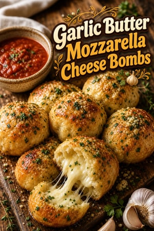 Garlic Butter Mozzarella Cheese Bombs with Fresh Herbs