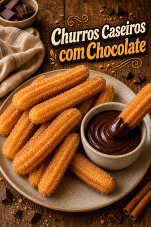 Churros Caseiros com Chocolate Quente Espesso