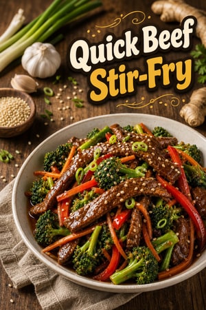 Quick Beef Stir-Fry with Garlic, Ginger & Sesame Tonight