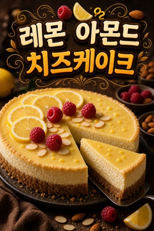 상큼하고 부드러운 라이트 레몬 아몬드 치즈케이크 — 저탄수·글루텐프리 간단한 홈베이킹 레시피