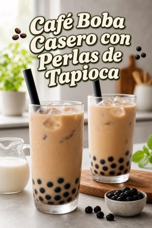 Café Boba Casero con Perlas de Tapioca