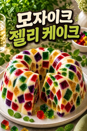 알록달록 보석 같은 비주얼! 크리미 모자이크 젤리 케이크