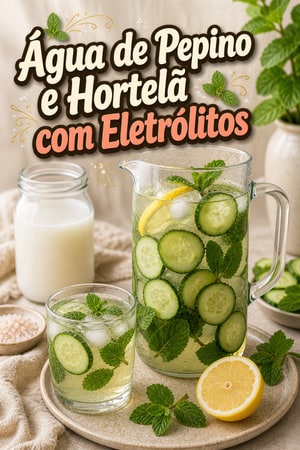 Água Hidratante de Pepino e Hortelã com Eletrólitos