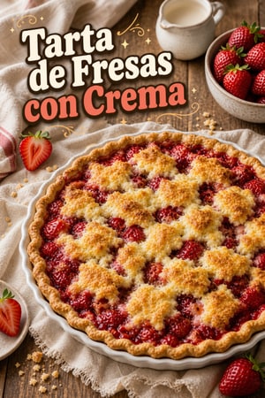 Tarta Fácil de Fresas con Cobertura Vertida y Masa Mantecosa