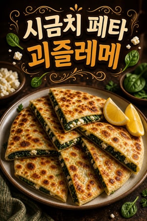 터키식 시금치 페타 괴즐레메: 겉바속촉 담백한 한 끼 레시피