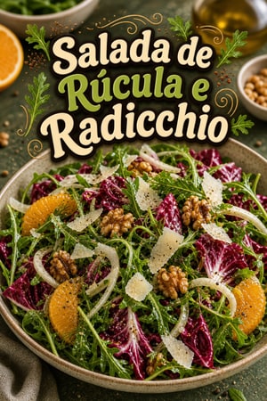 Salada Digestiva de Rúcula e Radicchio com Toque Cítrico