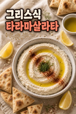 집에서 금방 만드는 레몬·올리브오일 클래식 그리스 타라마살라타, 부드럽고 실키한 메제