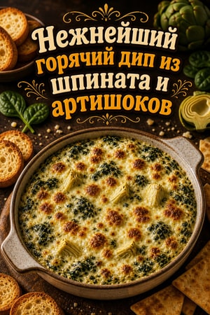 Нежнейший горячий дип из шпината и артишоков