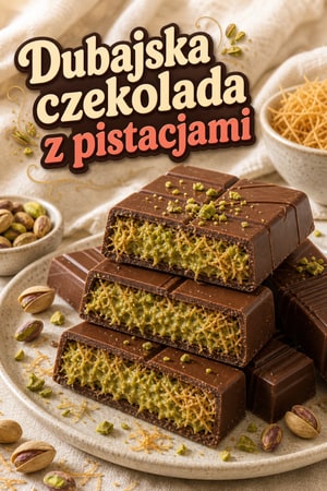 Domowa Czekolada z Dubaju z Pistacjami i Knafeh