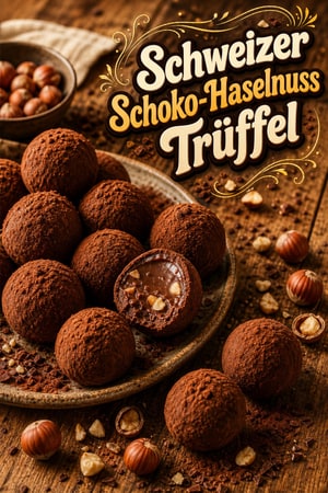 Authentische Schweizer Schokoladen-Haselnuss-Trüffel