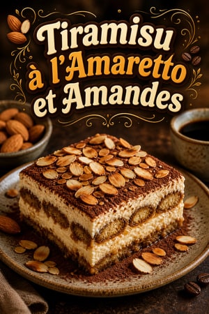 Tiramisu Onctueux à l'Amaretto et Amandes Torréfiées