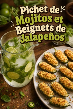 Pichet de Mojitos et Beignets de Jalapeños au Fromage