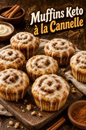 Muffins Keto Moelleux à la Cannelle et Glaçage Crémeux