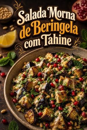Salada Morna de Beringela com Tahine e Ervas Frescas