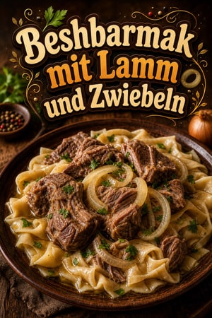 Beshbarmak – traditionell: Nudeln mit Lamm & Zwiebeln