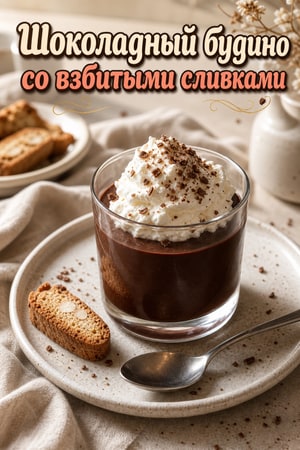 Шоколадный будино с мягкими взбитыми сливками