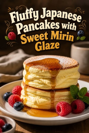 Fluffy Japanese Pancakes with Sweet Mirin Glaze