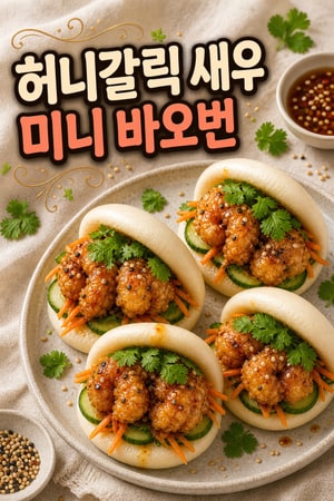 바삭한 허니 갈릭 새우 미니 바오번 레시피