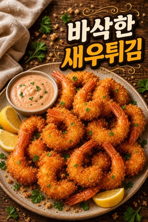 [바삭함의 끝판왕] 겉바속촉 골든 빵가루 새우튀김 레시피