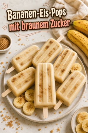 Cremige Bananen-Eis-Pops mit braunem Zucker