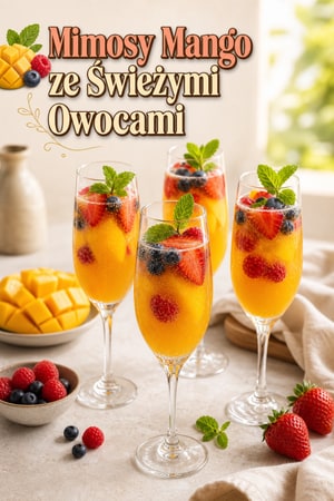 Mango Mimosas z Świeżymi Owocami - Tropikalny Koktajl na Brunch
