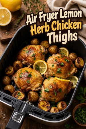 Air Fryer Lemon Herb Chicken Thighs and Potatoes