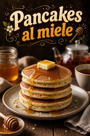 Pancakes soffici al miele e tè Earl Grey per brunch