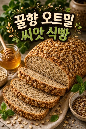 꿀향 가득한 고소한 오트밀 씨앗 곡물 식빵 레시피