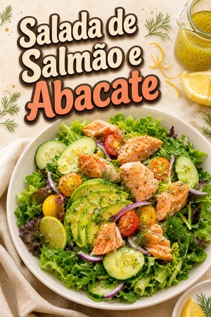 Salada de Salmão com Abacate e Molho de Cítricos