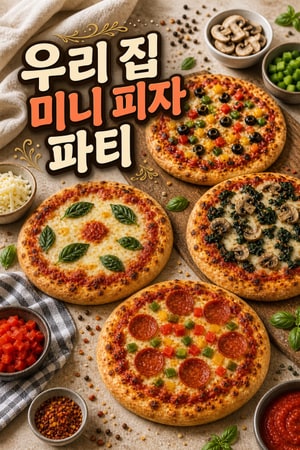 온 가족이 즐기는 수제 1인용 피자: 신선한 토핑으로 만드는 우리 집 피자 파티
